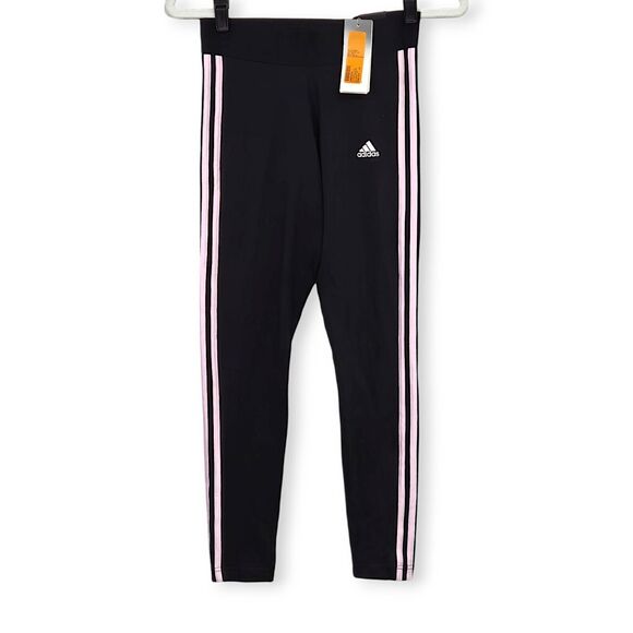 adidas Pants - NWT Adidas Women's Tight Leggings 3-Stripe Black Pink Multi-Sport Size Small